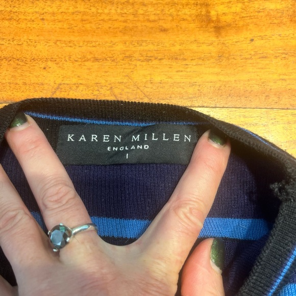 Vintage 90’s Karen Millen knit wool striped sweater - Picture 2 of 2
